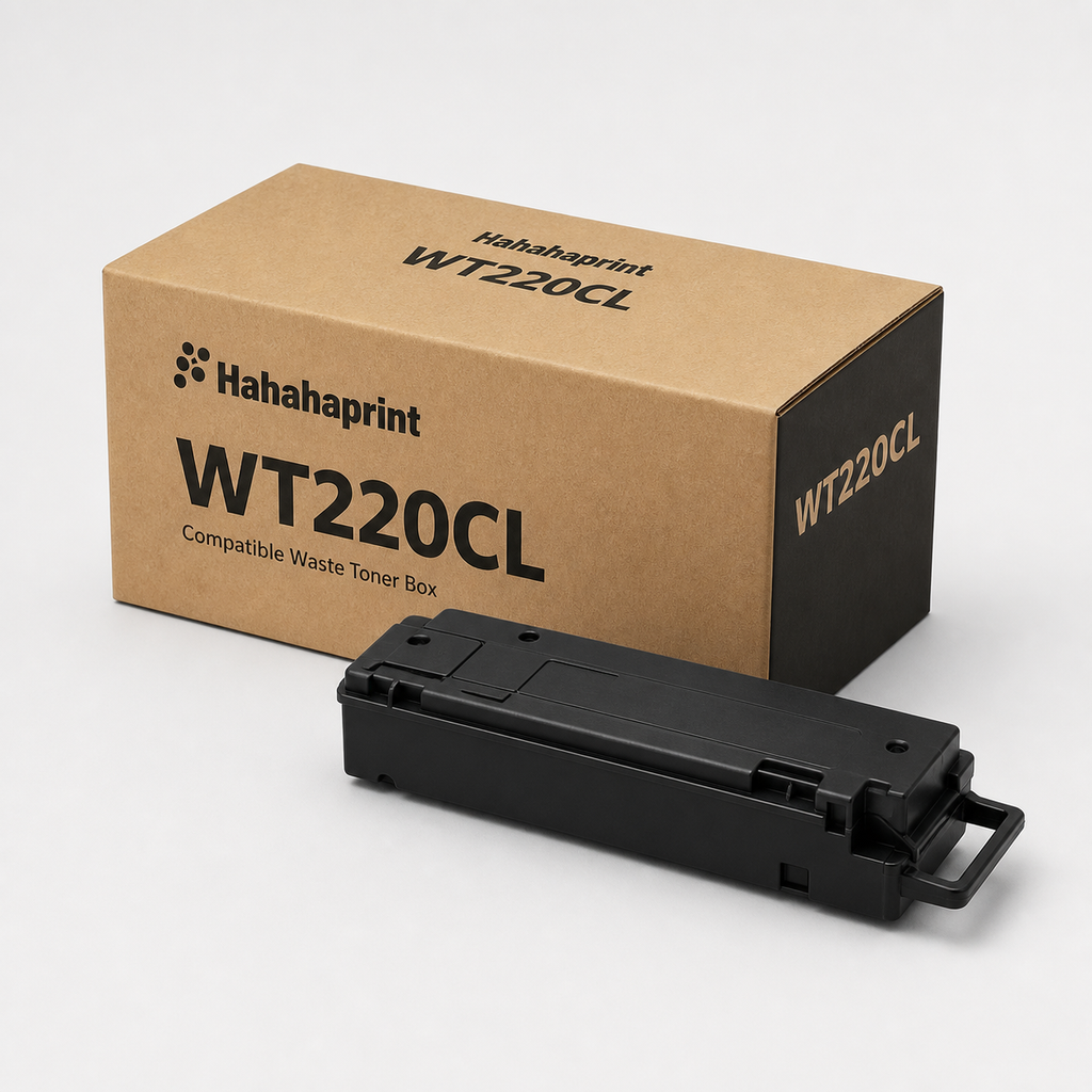 Brother WT220CL Compatible Waste Toner Box — package and compatible supply